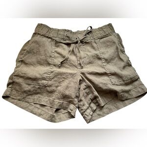 KUT From The Kloth Women’s Linen Blend Shorts Size Medium Olive Green